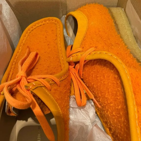 CLARKS ORIGINALS X AIME LEON DORE WALLABEE ORANGE CASENTINO WOOL size US 10.5 - Picture 3 of 4
